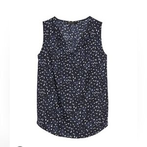 Banana Republic Women's Small Leopard Print Pleated Drapey Tank Top Blouse